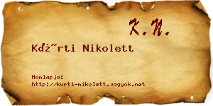 Kürti Nikolett névjegykártya